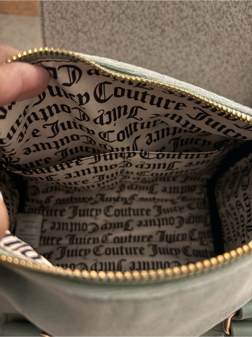Juicy Couture Let it Shine Cool Blue Green Rhinestone Satchel - Picture 11 of 14
